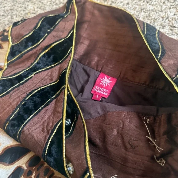 Vintage Sandy Starkman 80s-90s Geometric Mixed Animal Print Asymmetrical Skirt S - Picture 8 of 9